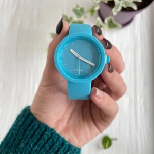 Жіночий силіконовий годинник-конструктор actimer, блакитний ремінець, циферблат Mate blue