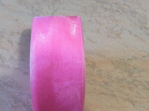 Стрічка з органзи шириною 5 см №05 яскраво-рожевий