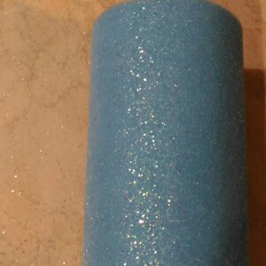 Тканина фатин дрібний блиск Хамелеон, колір блакитний 15 см