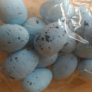 Яйце великоднє перепелине декор 3,5 см блакитне