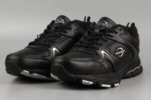 Кросівки зимові чоловічі чорні Bona 850C-8 Бона утеплені з хутром велетні батали Розміри 47 48