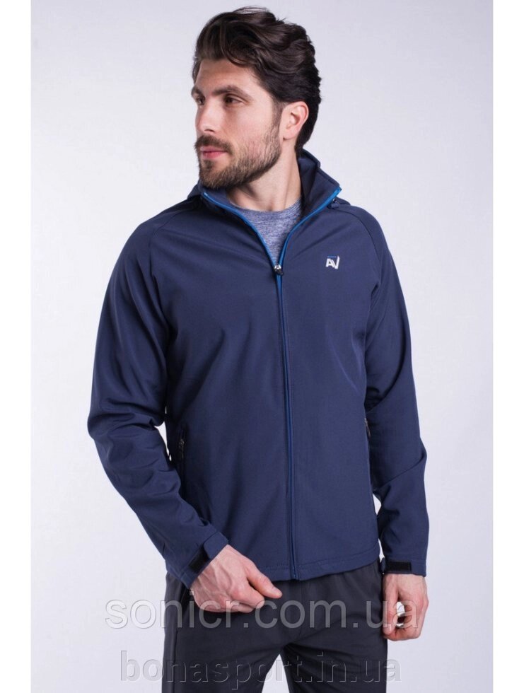 Вітровка толстовка куртка чоловіча синя Softshell Avecs AV-70057 Blue Розміри M (46/48) - BonaSport