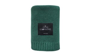 Великий бамбуковий плед LULLALOVE Classic Bottle Green 160х120 см