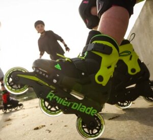 Дитячі розсувні ролики триколісні Rollerblade Microblade 3WD 2021 blue / lime