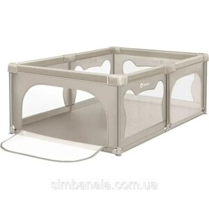 Дитячий великий ігровий манеж Lionelo WILLOW GREY CONCRETE, розмір 187х127см, доладний Бежевий