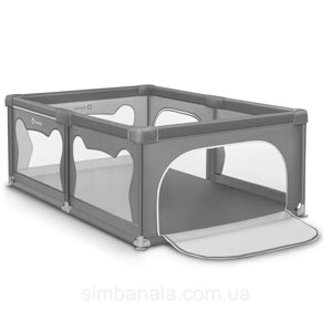 Дитячий великий ігровий манеж Lionelo WILLOW GREY CONCRETE, 187х127см