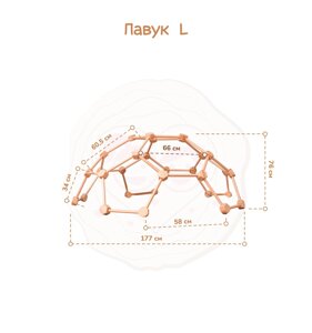 Дитячий дерев’яний тренажер у вигляді купола "Павук", різнокольоровий L