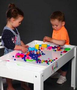 Дитячий столик-пісочниця з підсвічуванням Noofik (c двома кишенями)