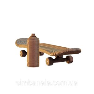 Картонний 3D конструктор Cartonic "Skateboard and spray can"