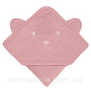 Рушник lionelo muslin hooded TOWEL PINK BABY