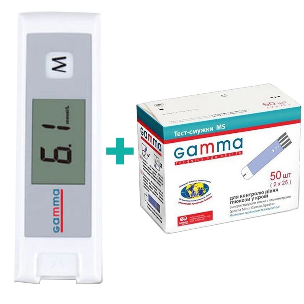 Глюкометр Гамма Міні - Gamma Mini + 50 тест-смужок від компанії Smuzhka. com - фото 1