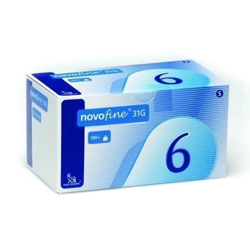 Голки для інсулінових шприц-ручок НовоФайн 6 мм - Novofine 31G, # 100 від компанії Smuzhka. com - фото 1