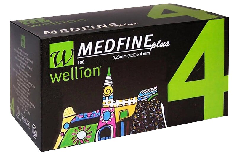 Голки інсулінові Wellion Medfine 4мм, 32G - Велліон Медфайн 4мм від компанії Smuzhka. com - фото 1