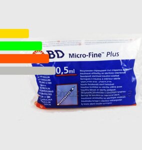 Шприц інсуліновий U-100 BD Micro-fine Plus 0,5 ml - Мікрофайн