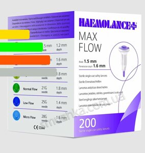 Ланцеты HAEMOLANCE Plus MAX FLOW, лезвие 1.5 - Гемоланс