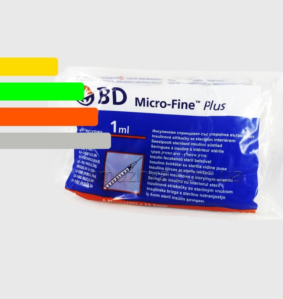 Шприц інсуліновий BD Micro-fine Plus 1ml Мікрофайн 1 мл, голка 12,7мм від компанії Smuzhka. com - фото 1