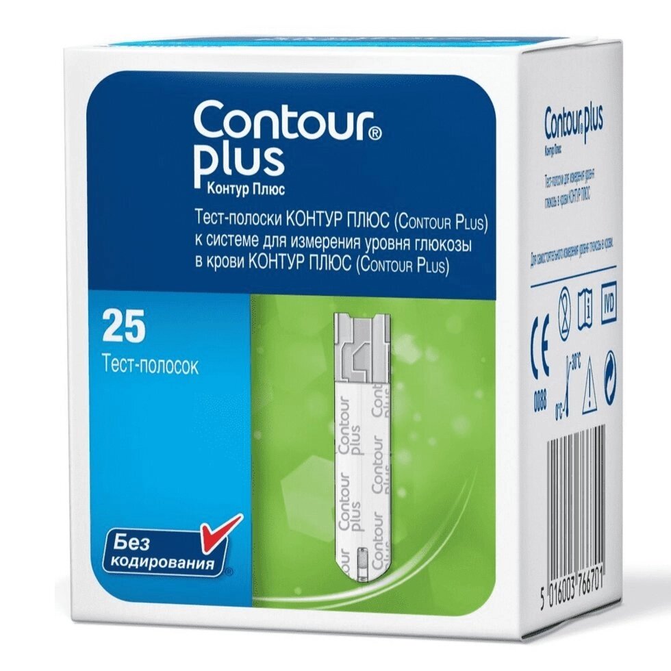 Тест-смужки Контур ПЛЮС 25шт. (Contour PLUS) від компанії Smuzhka. com - фото 1