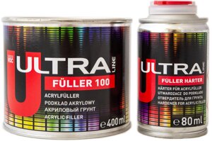 Грунт акриловий 5:1 0.4 л сірий NOVOL ULTRA LINE Fuller 100 (затв. Harter - 80 мл)