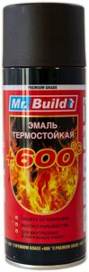 Фарба термостійка (чорна матова) 400 мл Mr. Build 600°C (акрилова)