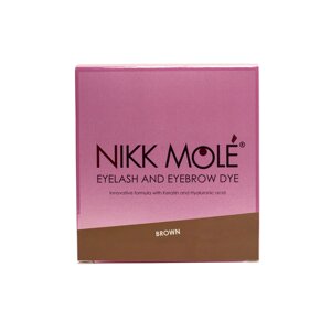 Фарба для брів і вій Nikk Mole + окислювач, тон Коричневий / Brown (25 саше)