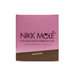 Фарба для брів і вій Nikk Mole + окислювач, тон Темно-коричневий / Dark-brown (25 саше)