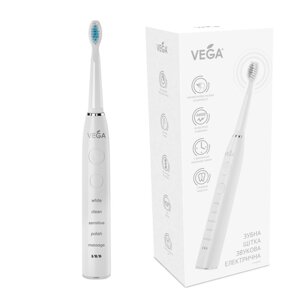 Електрична звукова зубна щітка Vega VT-600 Вега ВТ-600 чорна, біла