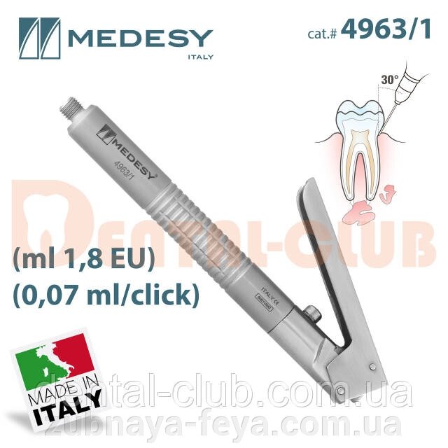 Шприц інтралігаментарний 1.8 ml EU, Medesy 4963/1 (0.07 мл за клік) Медесі Італія - інтернет магазин