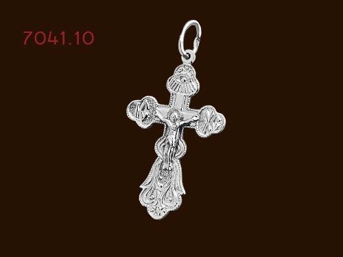 Хрест зі срібла православний 7041 від компанії Silver Sea - фото 1