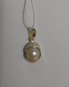 Кулон зі срібла з золотом і перлами Секрет