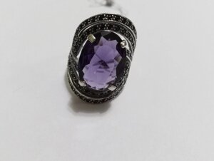 Кільце Велич срібне з фіолетовим каменем