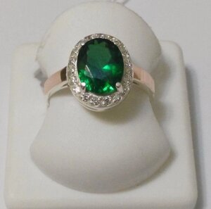 Срібний перстень з зеленим каменем Мірат в Київській області от компании Silver Sea