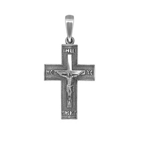 Срібний хрест з розп'яттям 0746