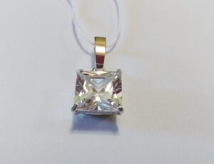 Кулон Бриз срібний з білим каменем і золотом в Київській області от компании Silver Sea