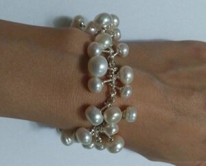 Срібний браслет з перлами Шарм