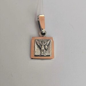 Кулон зі срібла з зображенням Архангела Михаїла і золотими пластинами