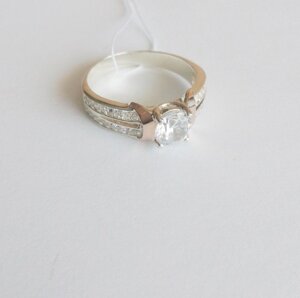 Срібний перстень з золотом і цирконієм Берта в Київській області от компании Silver Sea