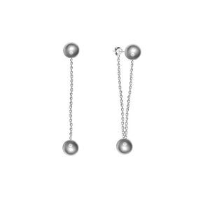 Срібні сережки-вкрутки родовані з ланцюжком і кулями Доллі 4