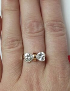 Срібний перстень з золотом і цирконієм Бантик в Київській області от компании Silver Sea