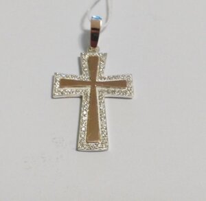 Хрест срібний з золотом і циркону 370 в Київській області от компании Silver Sea