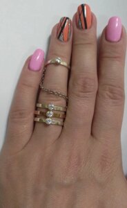 Срібний перстень з золотом і камінням Квартет в Київській області от компании Silver Sea