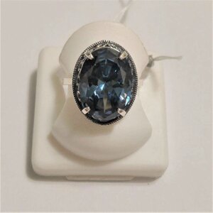 Срібний перстень Імперія з синім кристалом