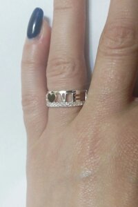 Срібний перстень з цирконом LOVE, 17 розмір
