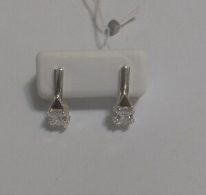 Сережки зі срібла та золота з білим каменем Лучик в Київській області от компании Silver Sea