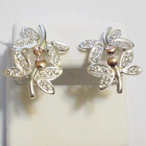 Сережки зі срібла та золота Весняні метелики в Київській області от компании Silver Sea