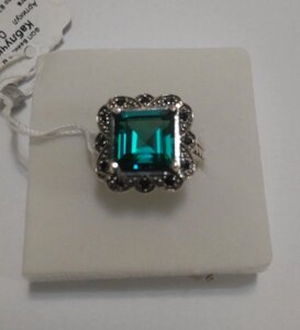 Срібний перстень з зеленим кварцом Нано в Київській області от компании Silver Sea