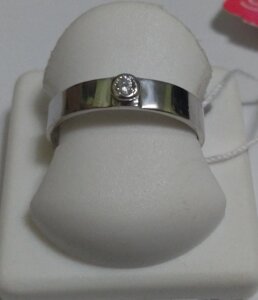 Обручки срібний перстень з цирконієм, родованим для жінок