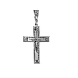 Срібний хрест з розп'яттям 0745