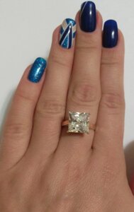 Кольцо зі срібла з золотом та білим каменем Ніка в Київській області от компании Silver Sea