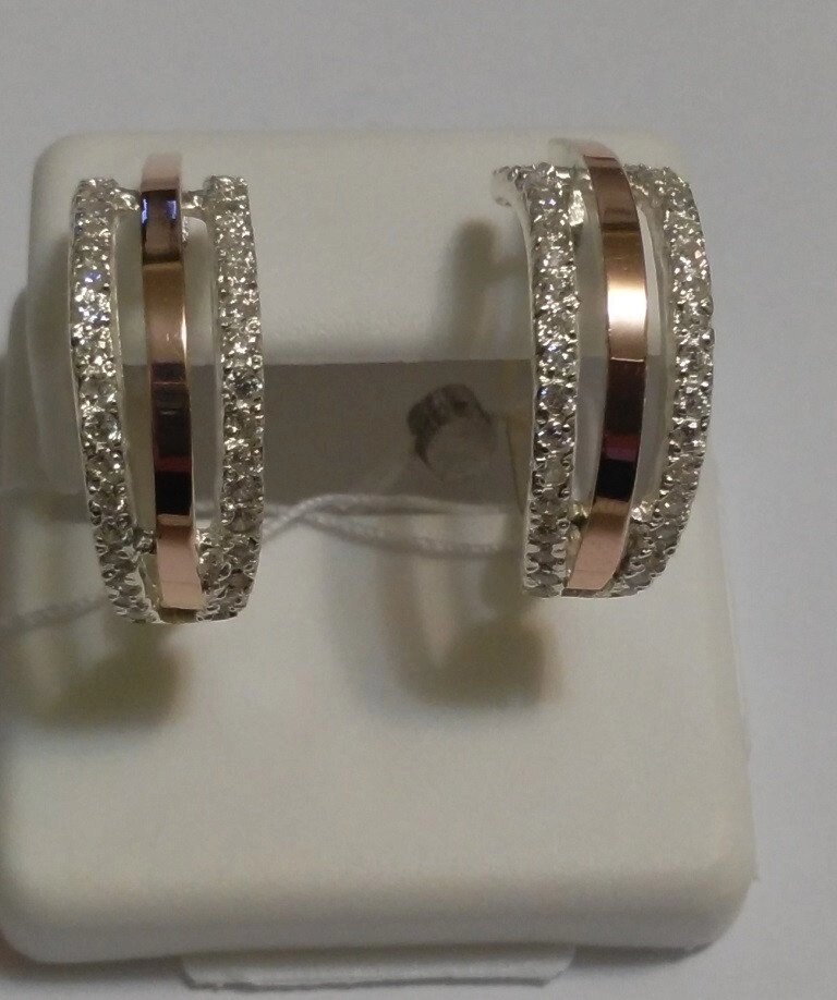 Сережки Романтик з срібла і золота від компанії Silver Sea - фото 1