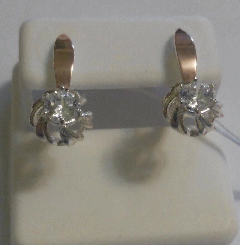 Сережки зі срібла і золота Аурика від компанії Silver Sea - фото 1
